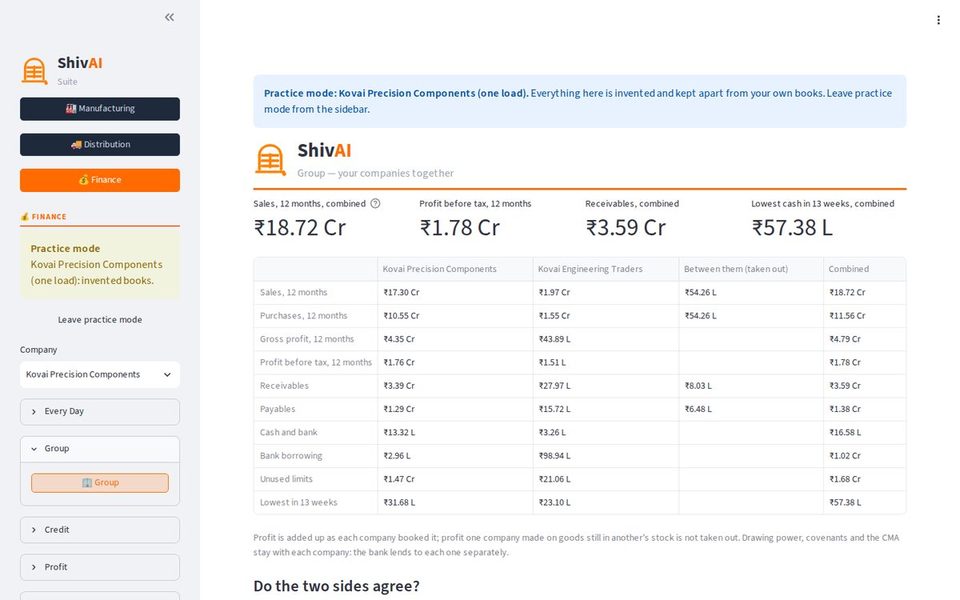 Finance — எல்லா நிறுவனங்களின் குழுப் பார்வை
